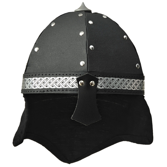 viering bros Speeltoestellen Toy Estate. Black viking helmet with leather nose guard