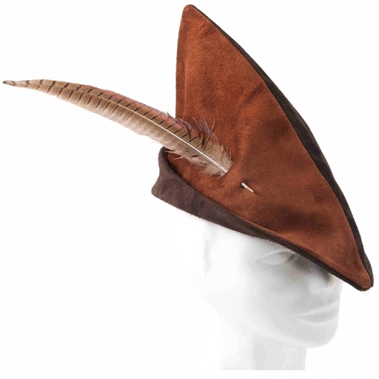 vervolgens vogel Winst Toy Estate. Leather feather hat, Robin Hood style