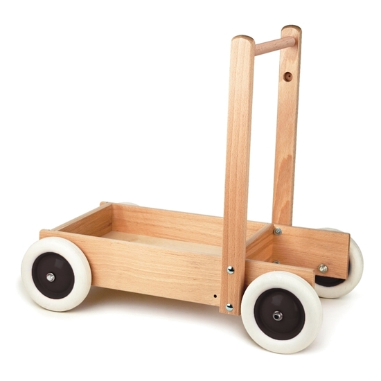 wooden baby walker with blocks